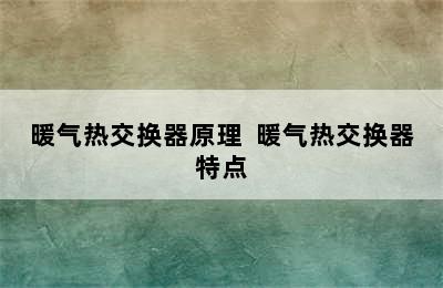 暖气热交换器原理  暖气热交换器特点